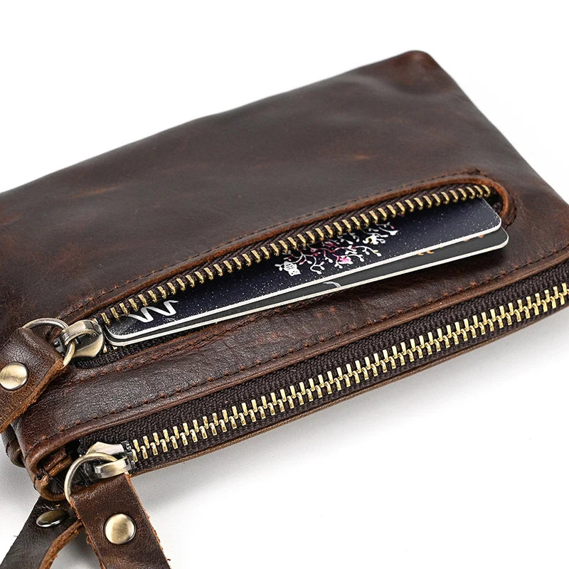 Genuine Leather Mini Coin Wallet with Card Holder