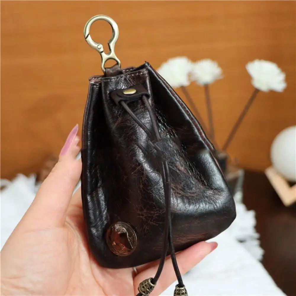 Retro Genuine Leather Coin Purse & Key Holder