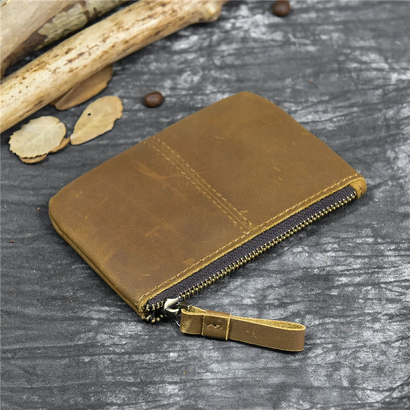 Genuine Leather Mini Coin Wallet with Card Holder