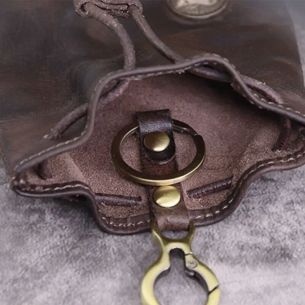 Retro Genuine Leather Coin Purse & Key Holder