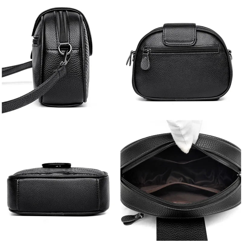 Women’s Genuine Cowhide Leather Handbag & Small Crossbody Tote