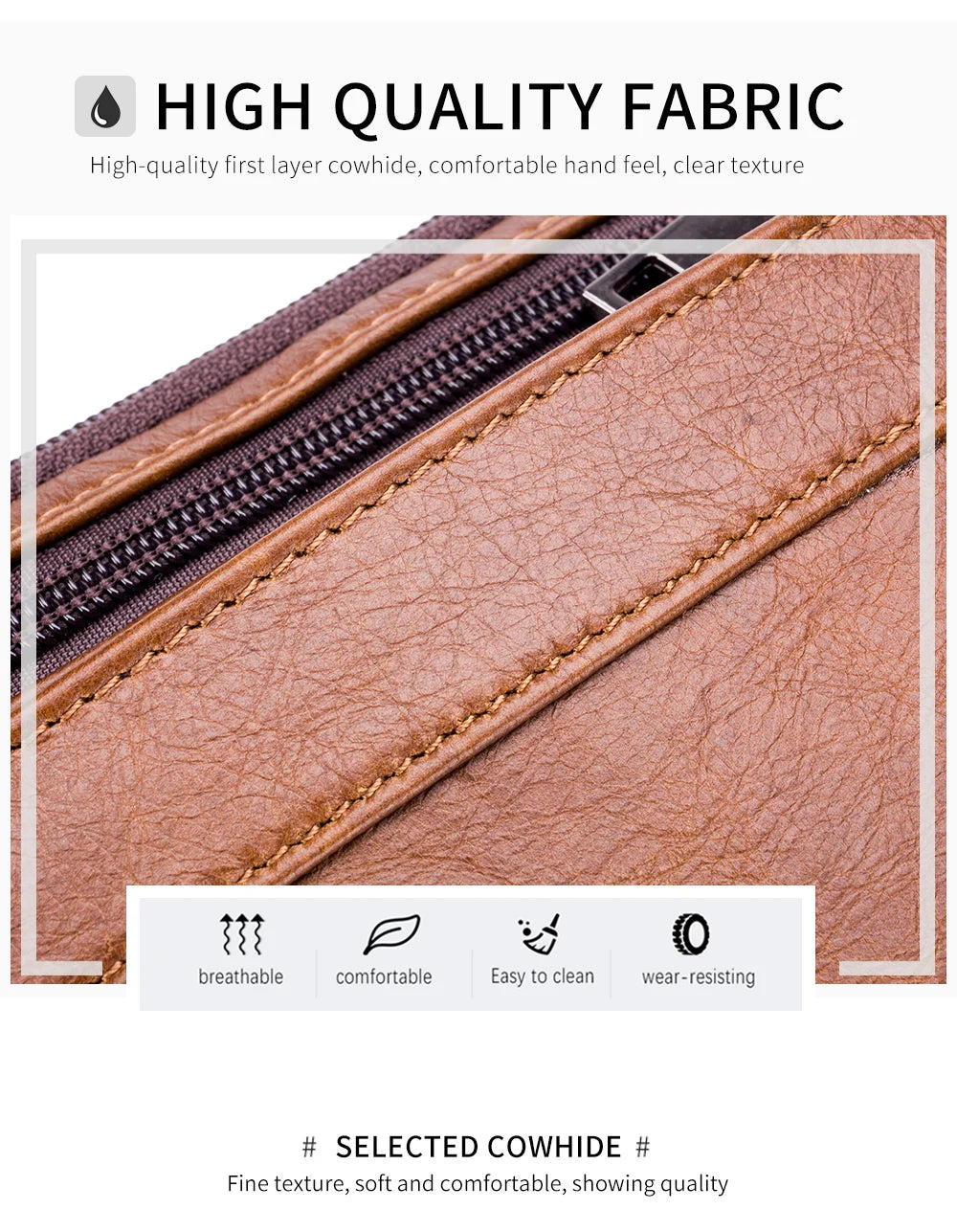 Men’s Genuine Leather Waist Bag with Phone Holder