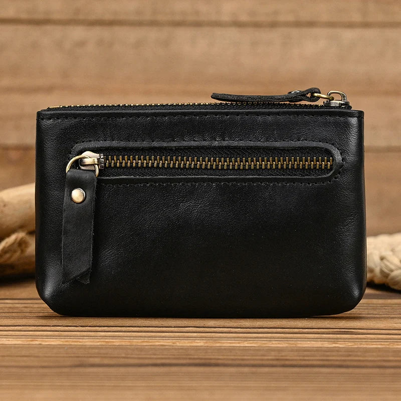 Genuine Leather Mini Coin Wallet with Card Holder