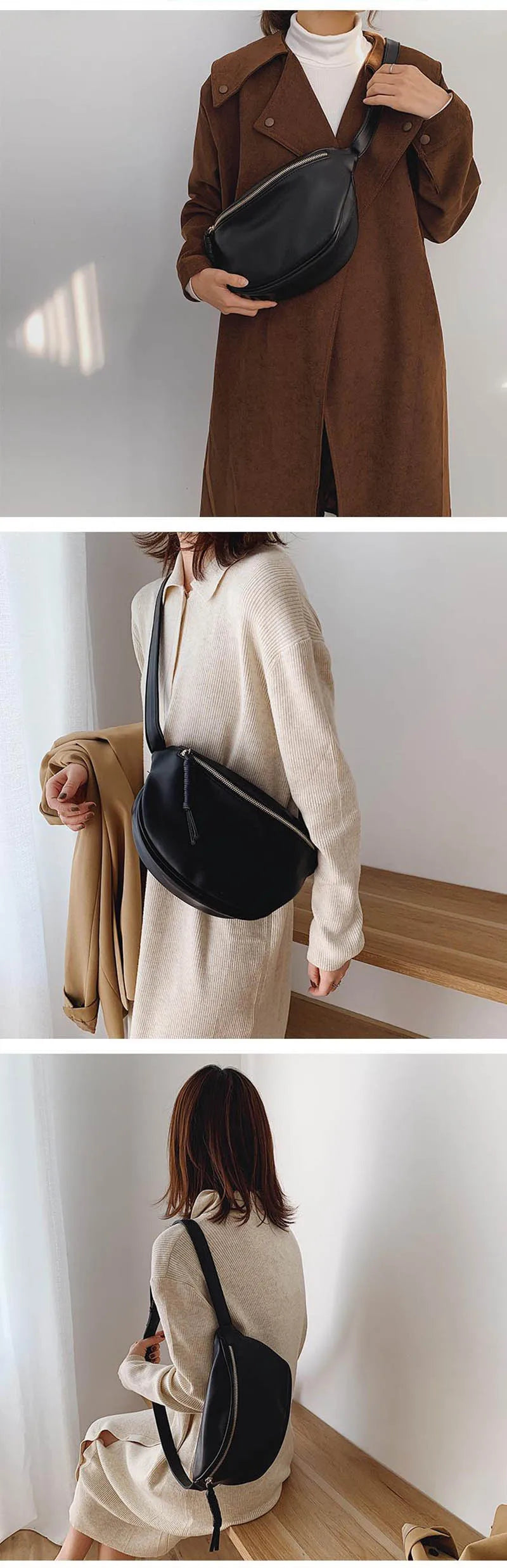 Women’s Leather Chest Pack & Fashion Waist Crossbody Bag