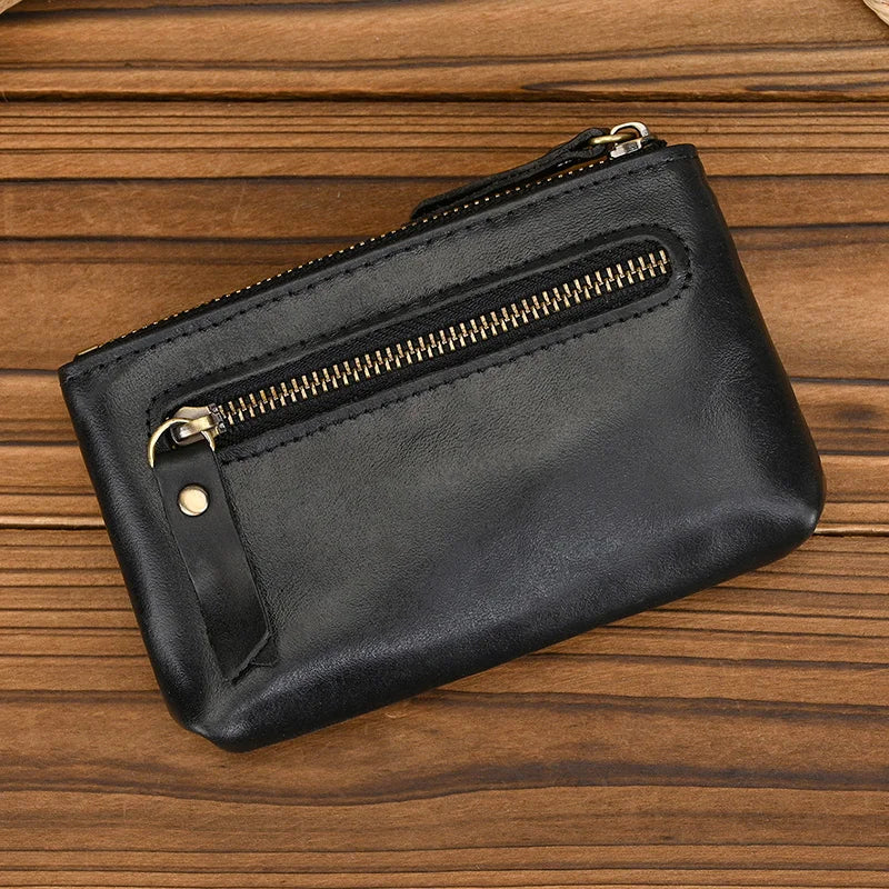 Genuine Leather Mini Coin Wallet with Card Holder