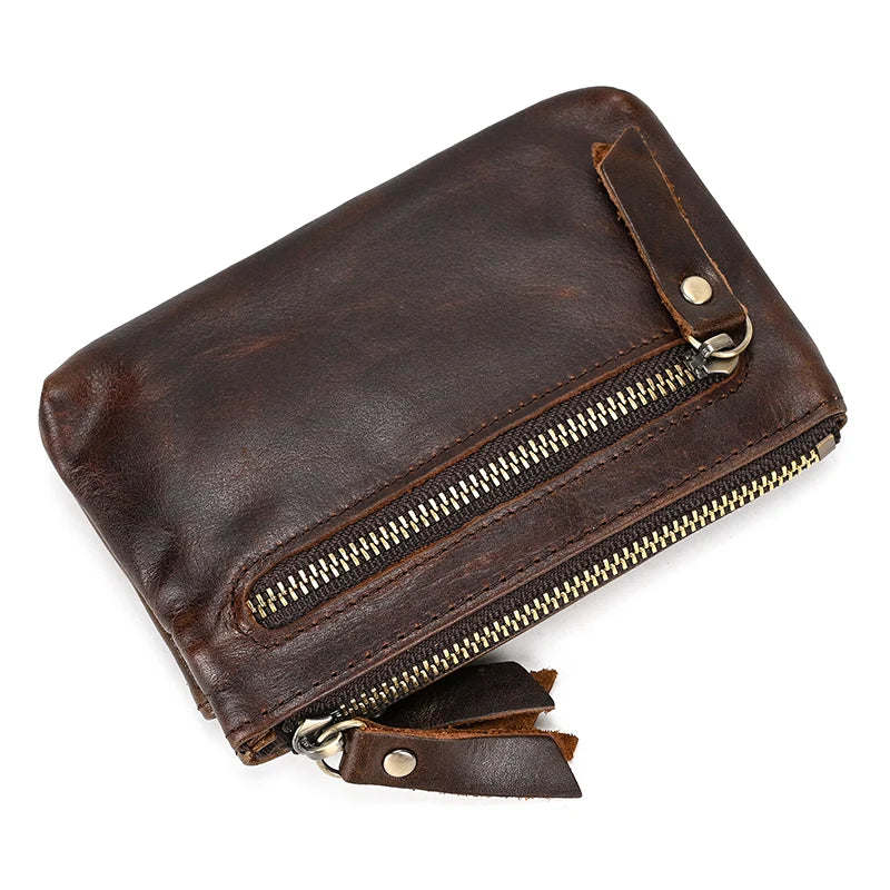 Luufan Genuine Leather Coin Wallet with Card Holder & Key Ring