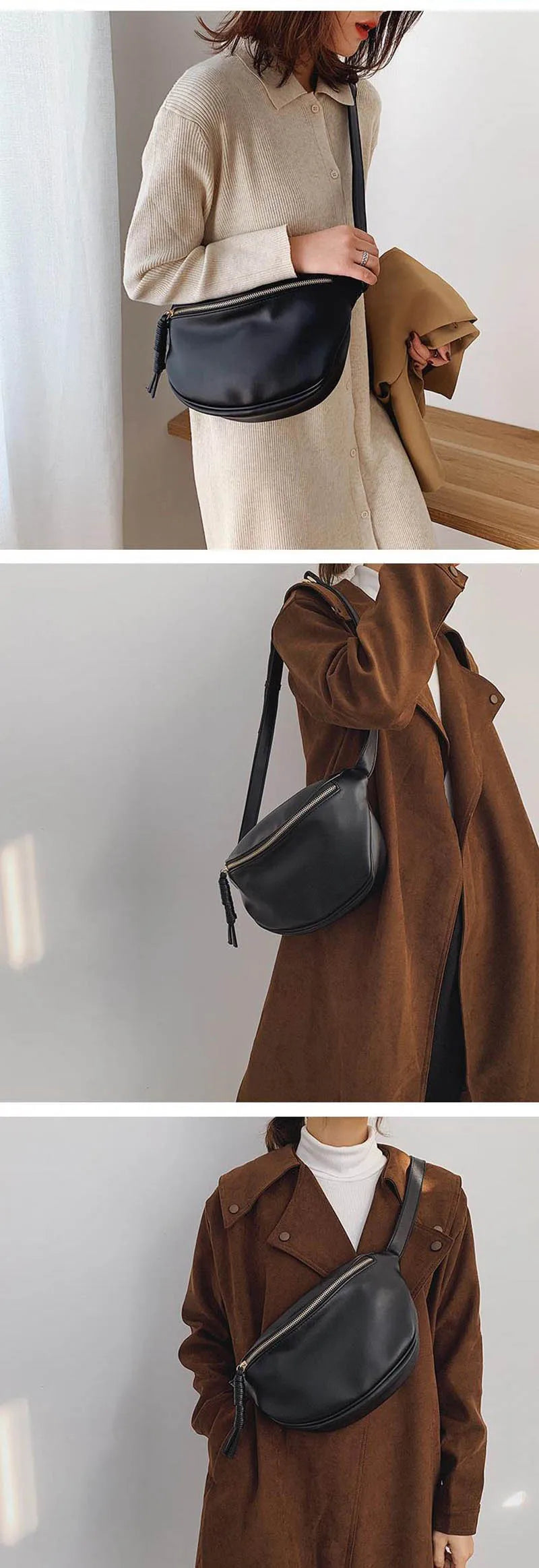 Women’s Leather Chest Pack & Fashion Waist Crossbody Bag