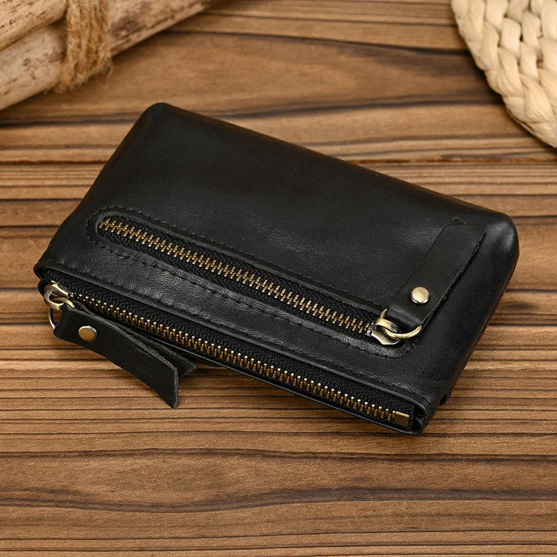 Genuine Leather Mini Coin Wallet with Card Holder