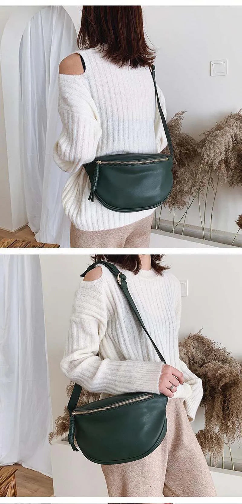 Women’s Leather Chest Pack & Fashion Waist Crossbody Bag
