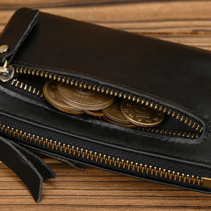 Genuine Leather Mini Coin Wallet with Card Holder