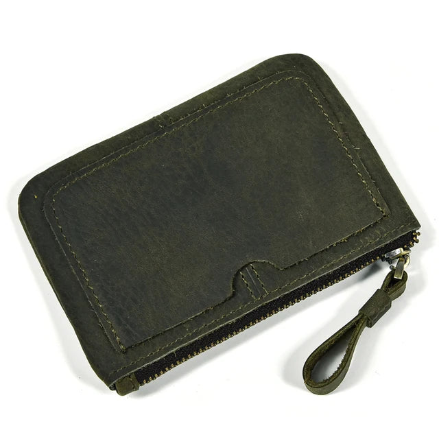 Luufan Genuine Leather Coin Wallet with Card Holder & Key Ring
