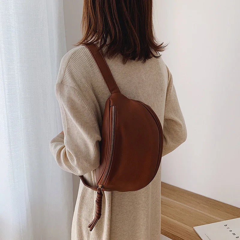 Women’s Leather Chest Pack & Fashion Waist Crossbody Bag