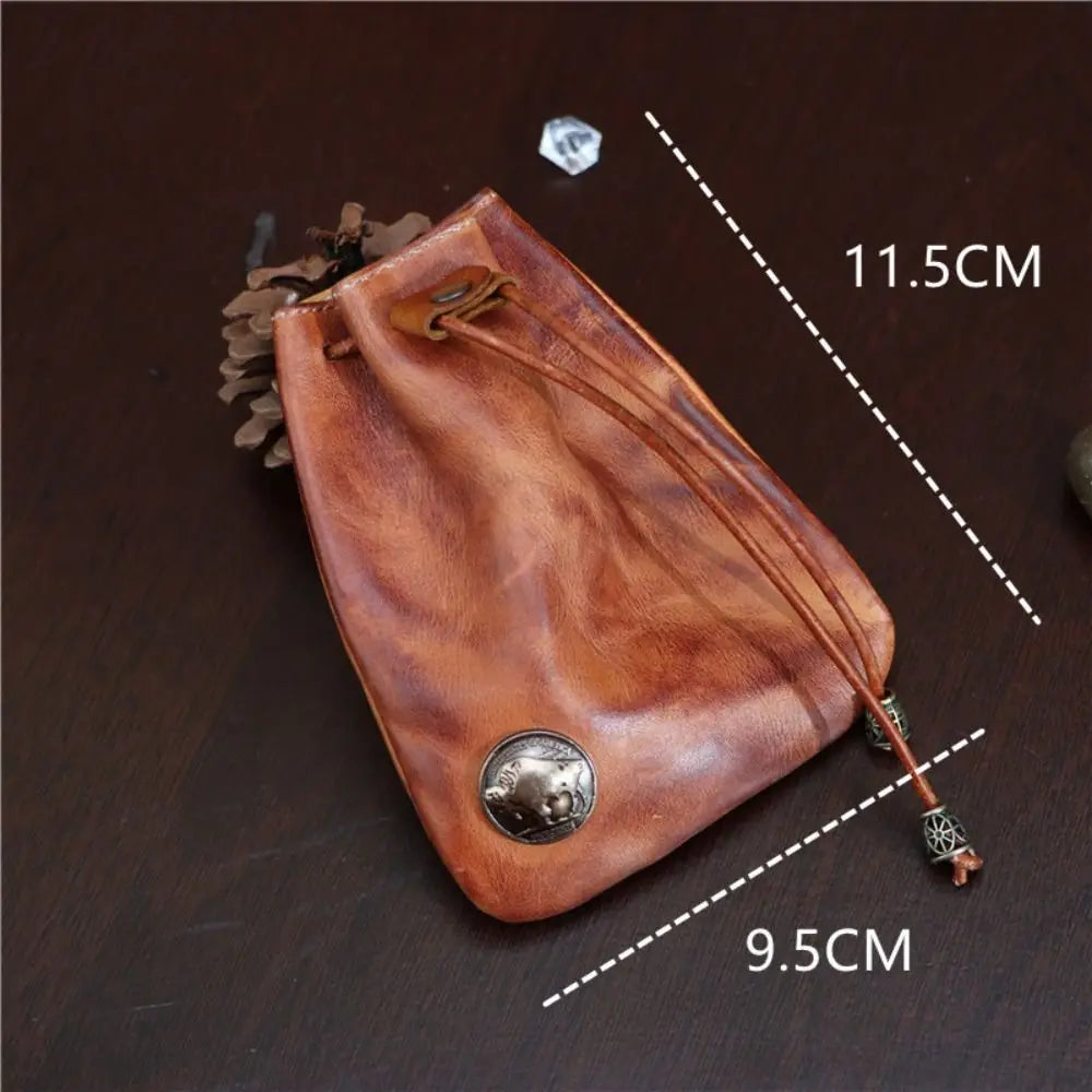 Retro Genuine Leather Coin Purse & Key Holder