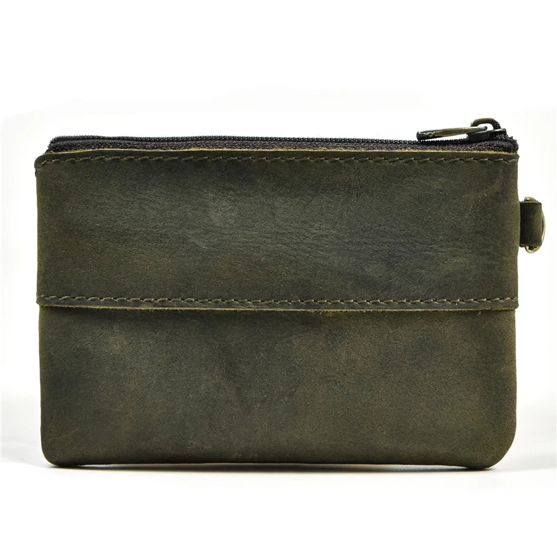 Luufan Genuine Leather Coin Wallet with Card Holder & Key Ring