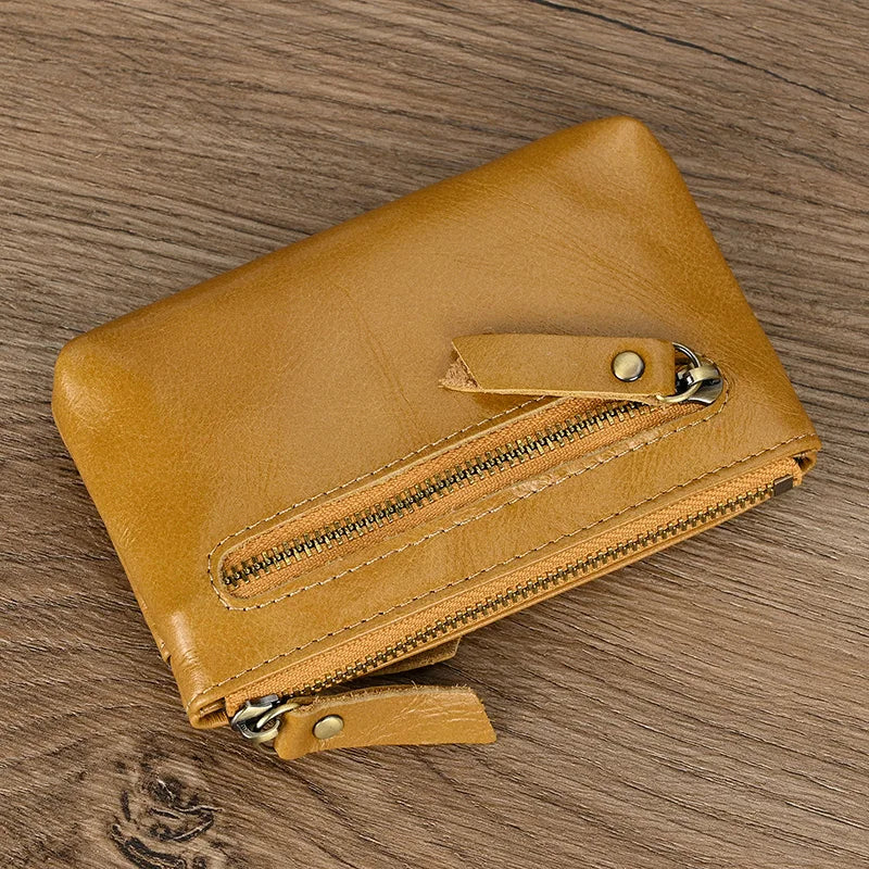 Luufan Genuine Leather Coin Wallet with Card Holder & Key Ring