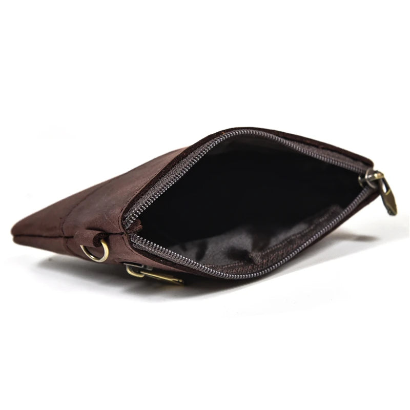 Luufan Genuine Leather Coin Wallet with Card Holder & Key Ring