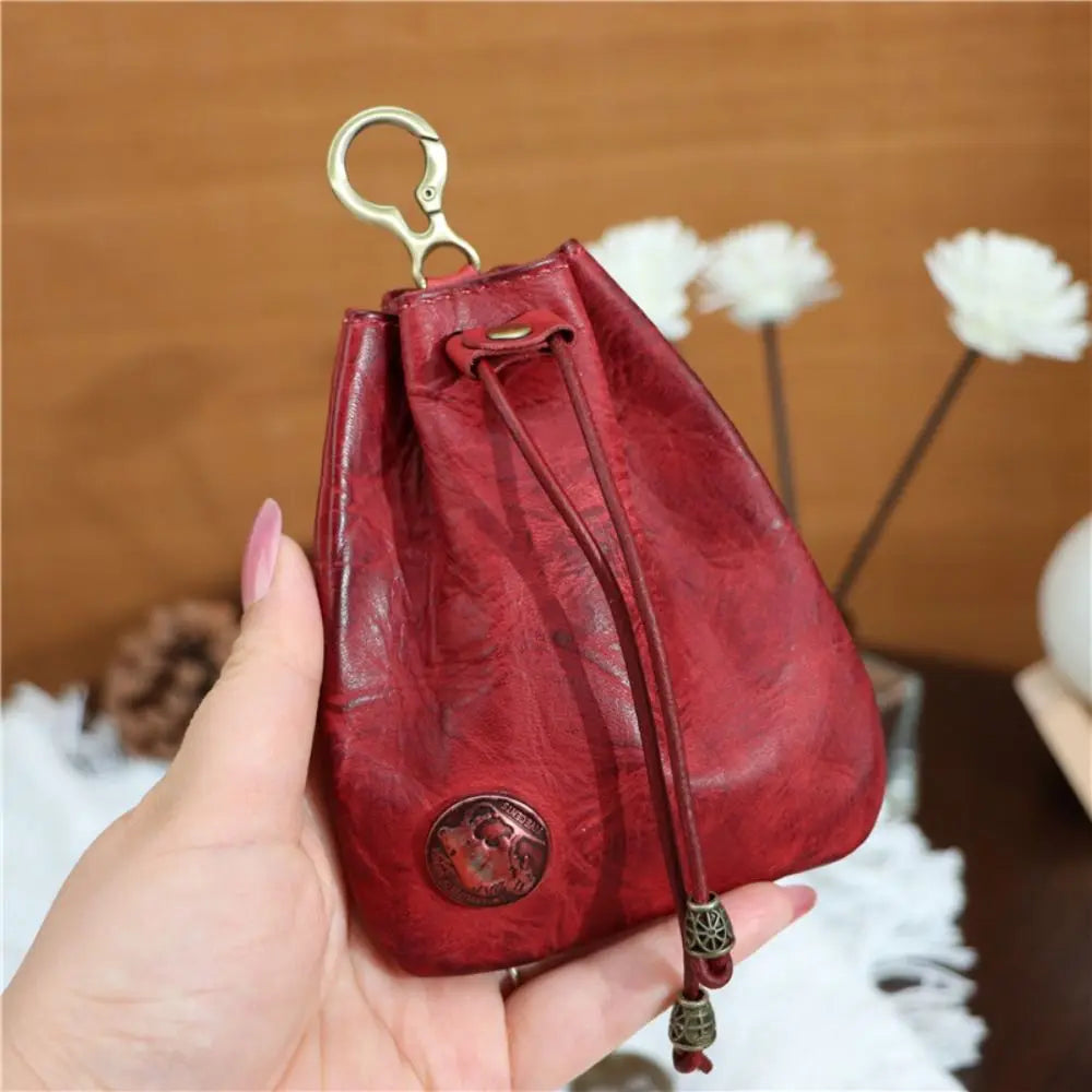 Retro Genuine Leather Coin Purse & Key Holder