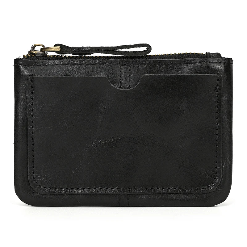 Luufan Genuine Leather Coin Wallet with Card Holder & Key Ring