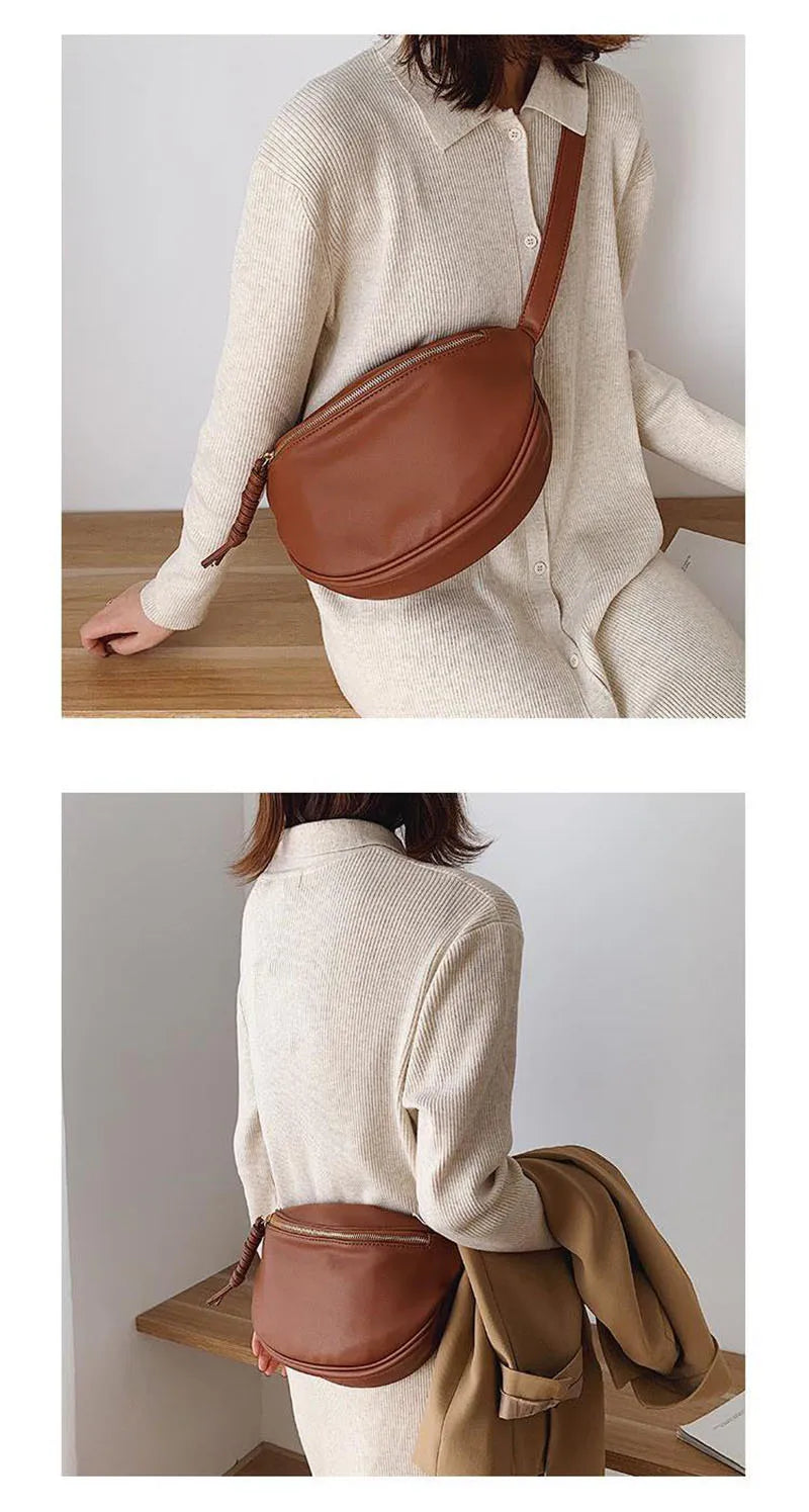Women’s Leather Chest Pack & Fashion Waist Crossbody Bag