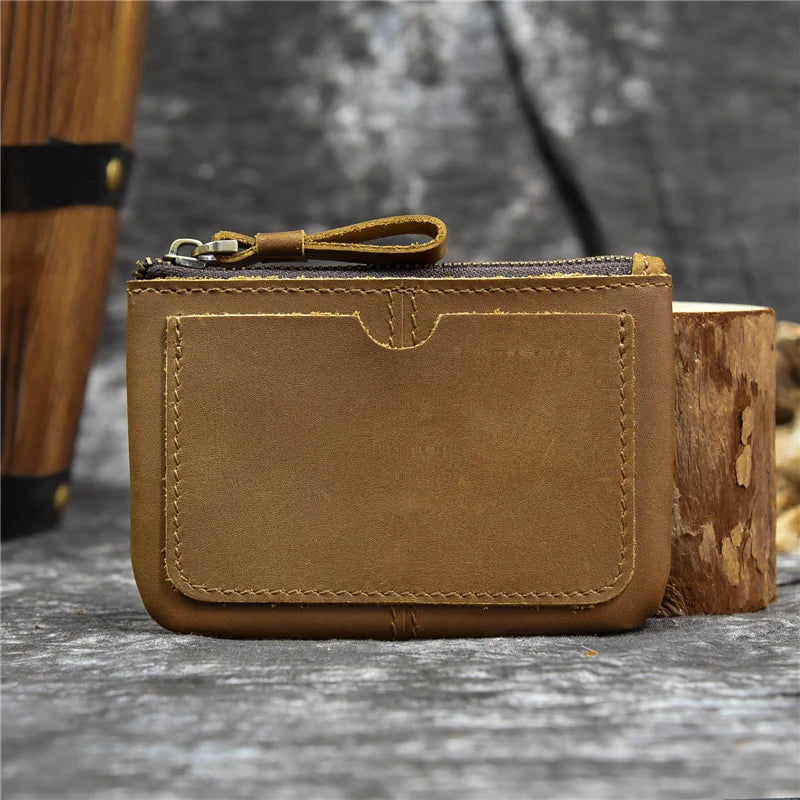 Genuine Leather Mini Coin Wallet with Card Holder