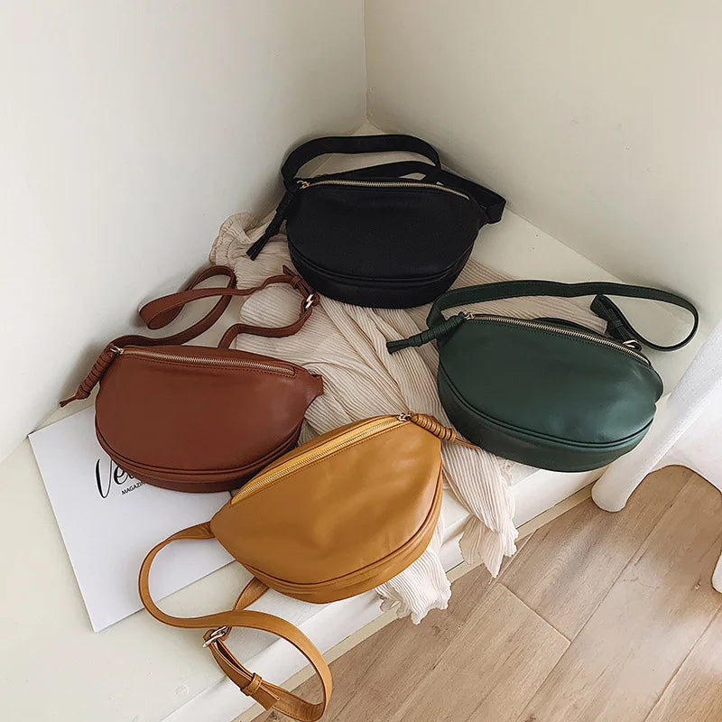 Women’s Leather Chest Pack & Fashion Waist Crossbody Bag