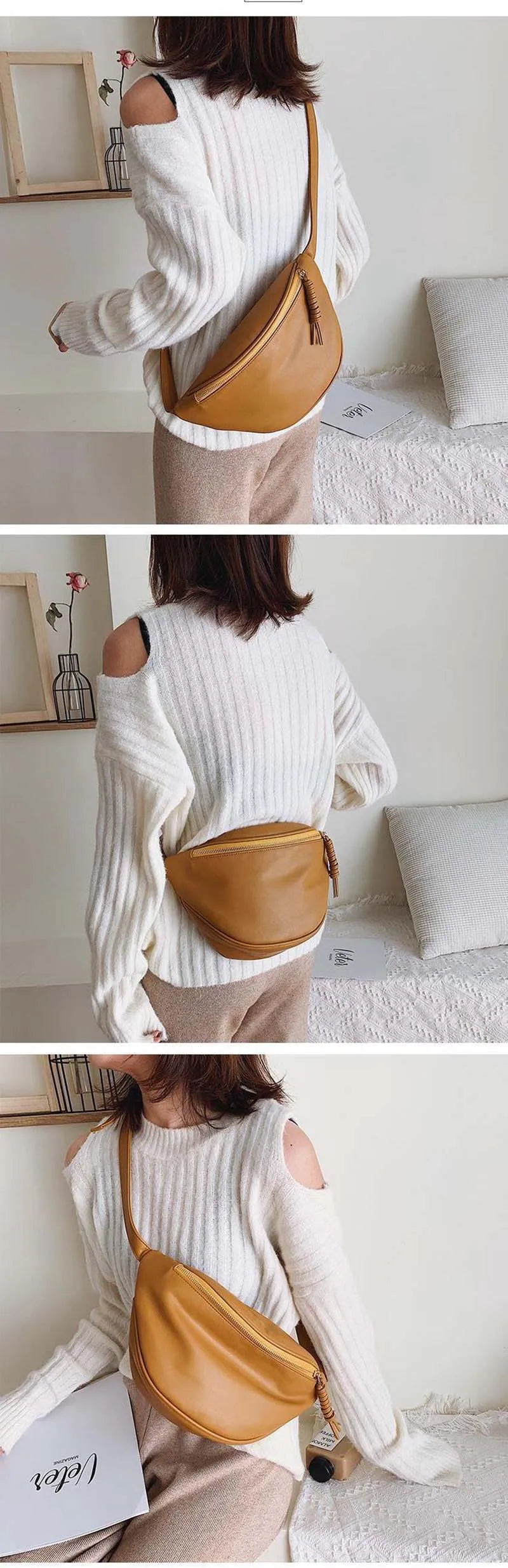 Women’s Leather Chest Pack & Fashion Waist Crossbody Bag