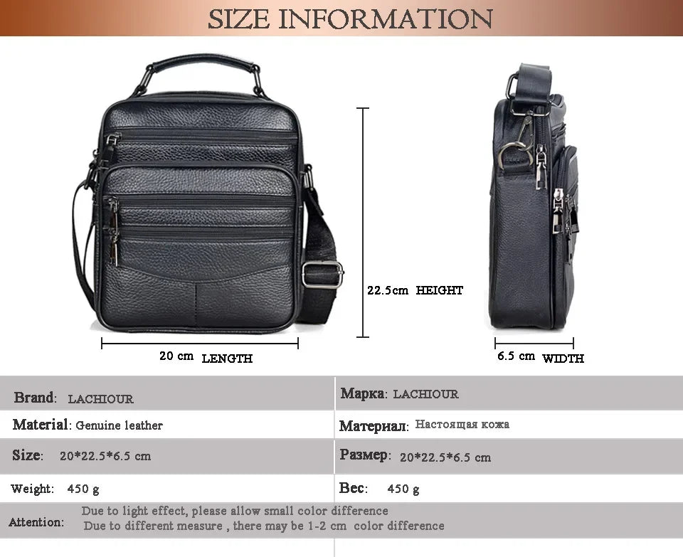 Men’s Genuine Leather Briefcase & Messenger Shoulder Bag