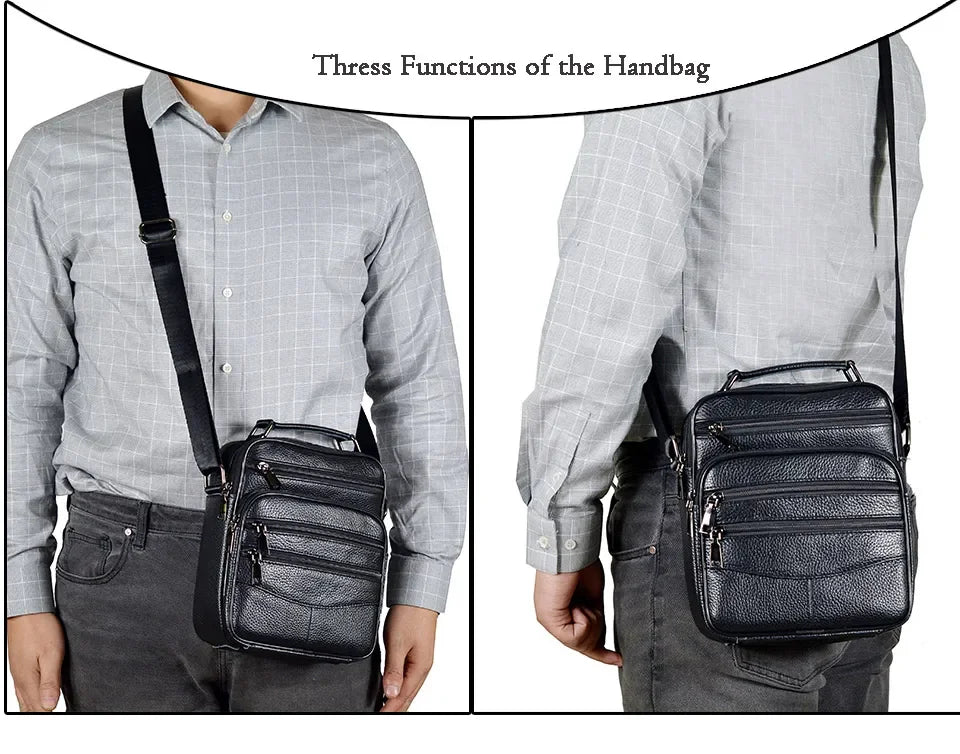 Men’s Genuine Leather Briefcase & Messenger Shoulder Bag