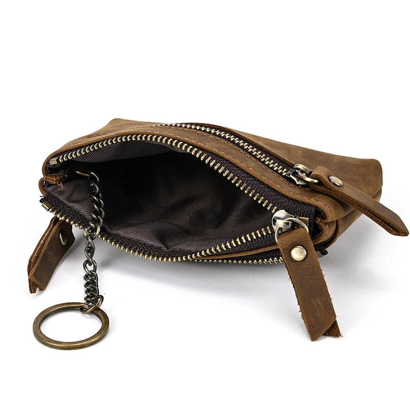 Genuine Leather Mini Coin Wallet with Card Holder